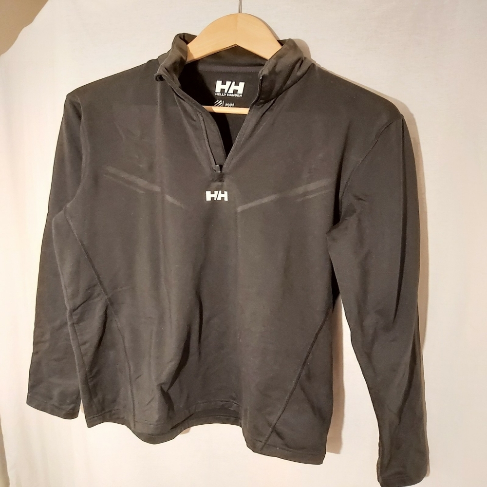 HELLY HANSEN MEN'S black zip up sweater medium